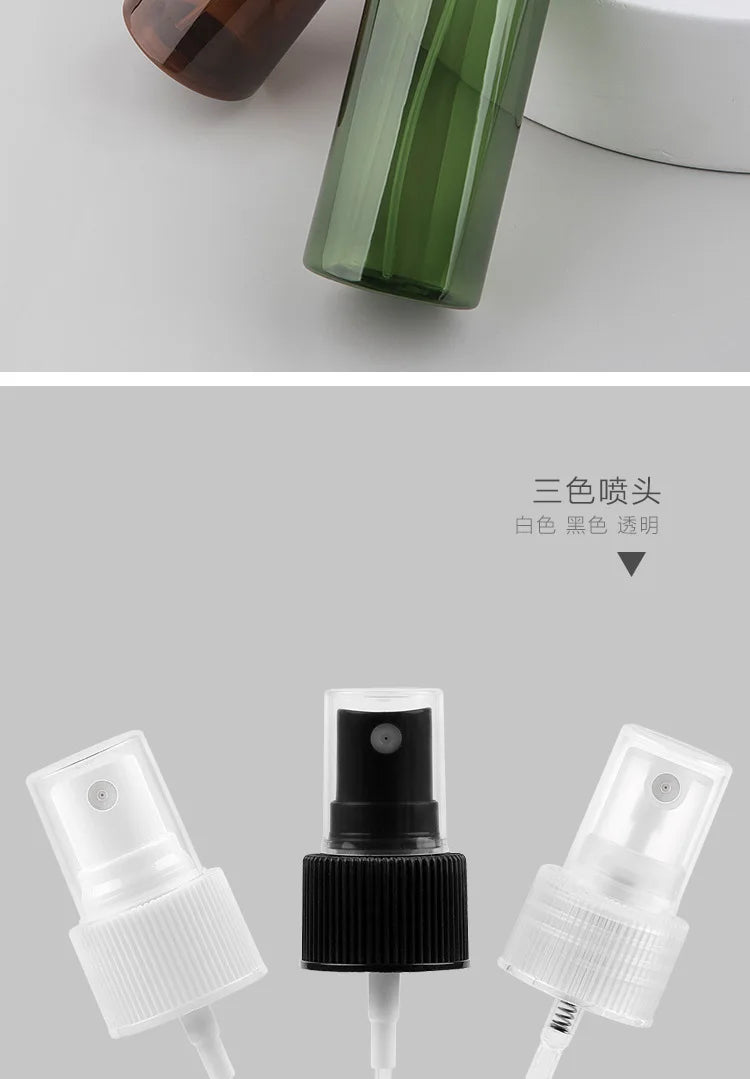 50ml-500ml PET Spray Bottle Cosmetic Alcohol Container Sanitizer Portable Empty Brown Green Refillable Perfume Lotion Bottle