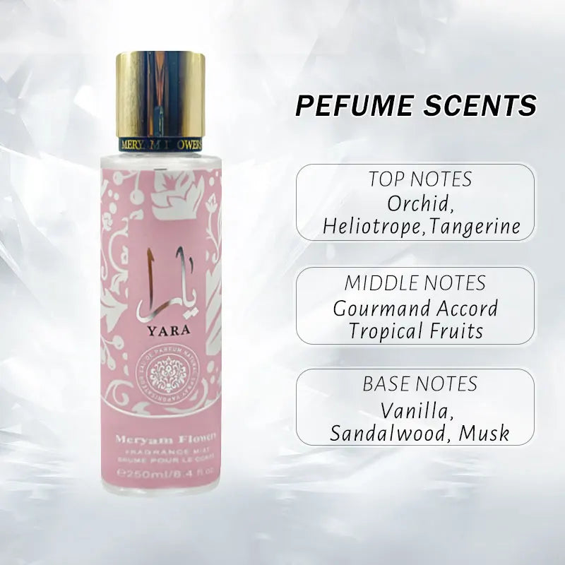 250ML yara Women Perfume Womens Mini perfumes Arabes Originales Pheromones Long Lasting Cheap Feromonas High Quality Body Mist