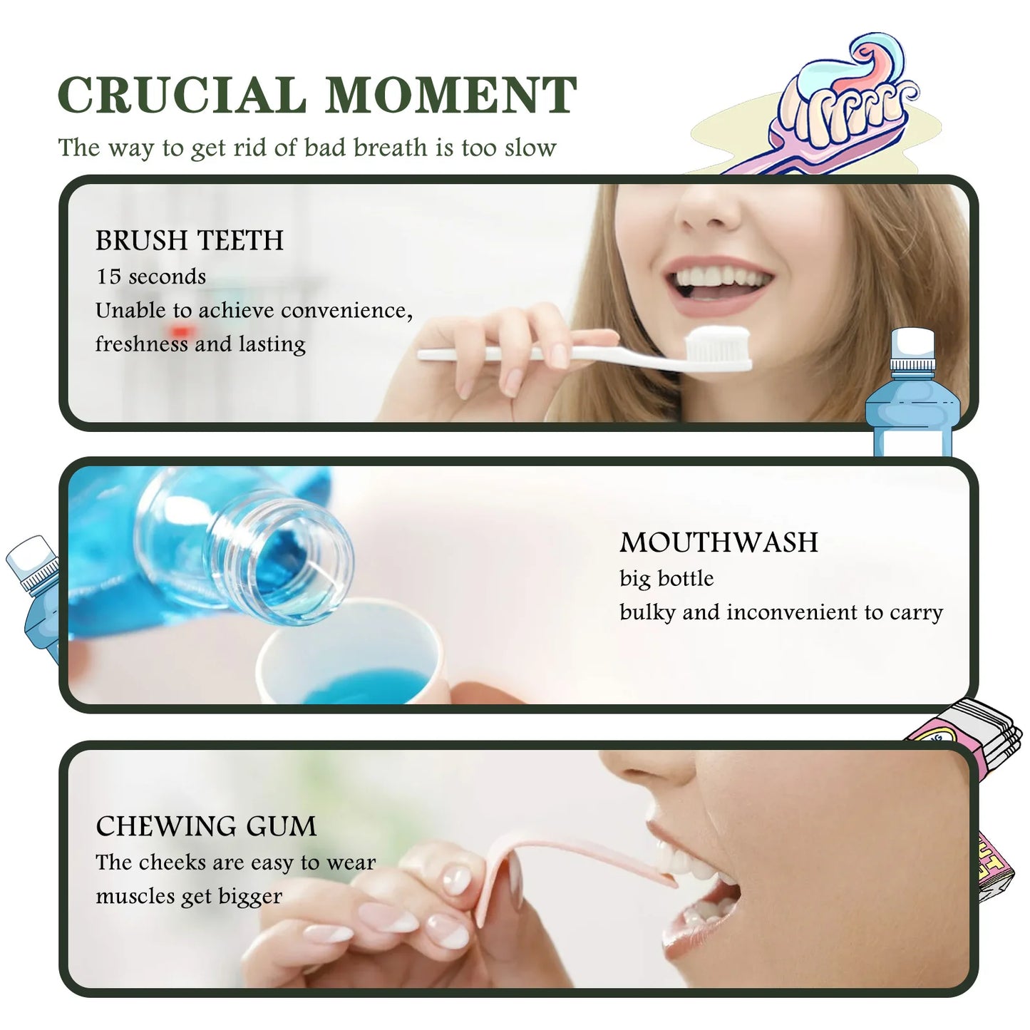 MINT MOUTH SPRAY Portable Mouth Freshener Oral Fresh Spray Mouths Cleaning-spray Remove Breath Odor Mist Oralcare Products