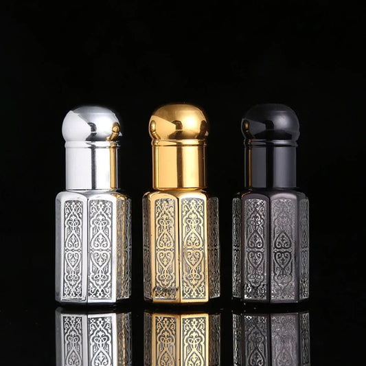 3/6/12ML Luxury Refillable Essential Oils Bottles Empty Perfume Bottle Portable Dropper Bottle Vintage Bronzing Liquid Container