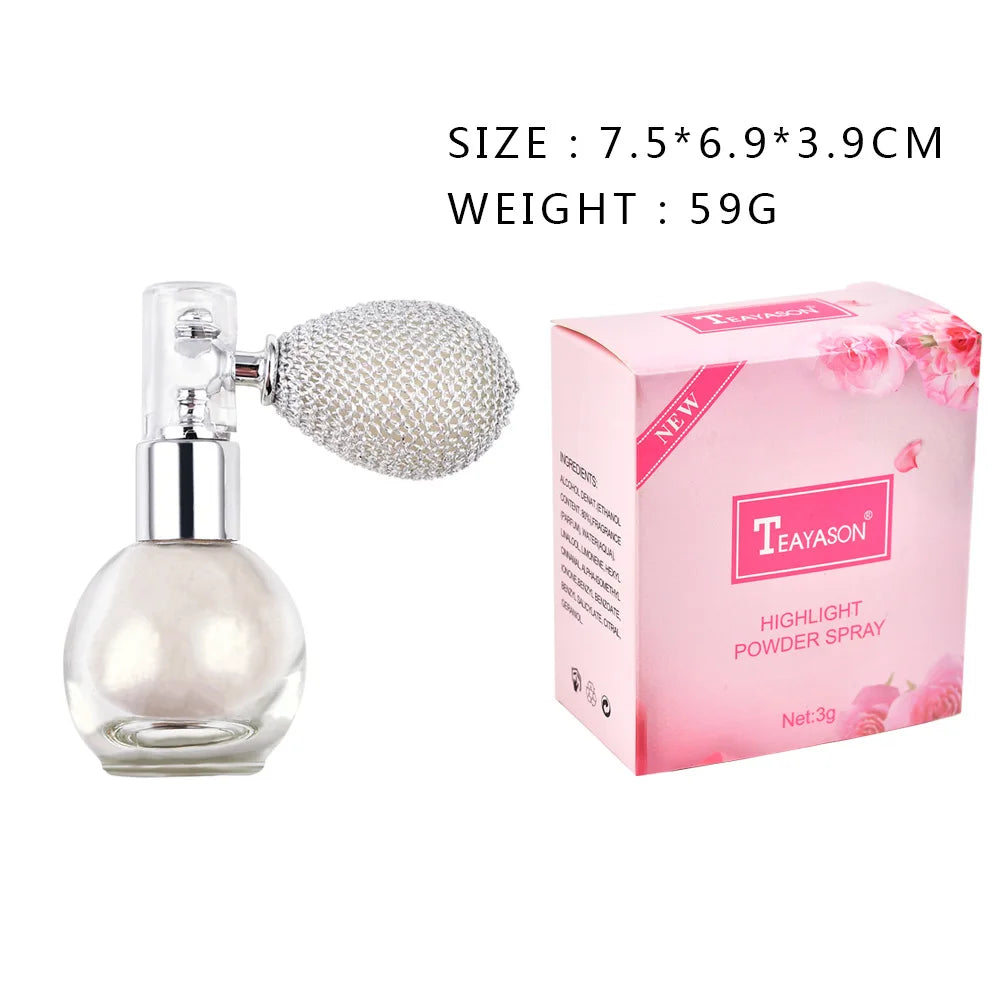 Spray Brightening Glitter Body Powder Spray Powder Highlight Powder Body Powder Spray Glitter Natural Soft Mist Shiny Cosmetics