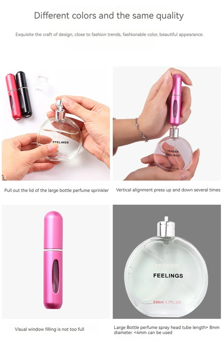 5/8ml Portable Perfume Atomizer Liquid Container For Cosmetics Mini Aluminum Spray Alcochol Empty Refillable Bottle