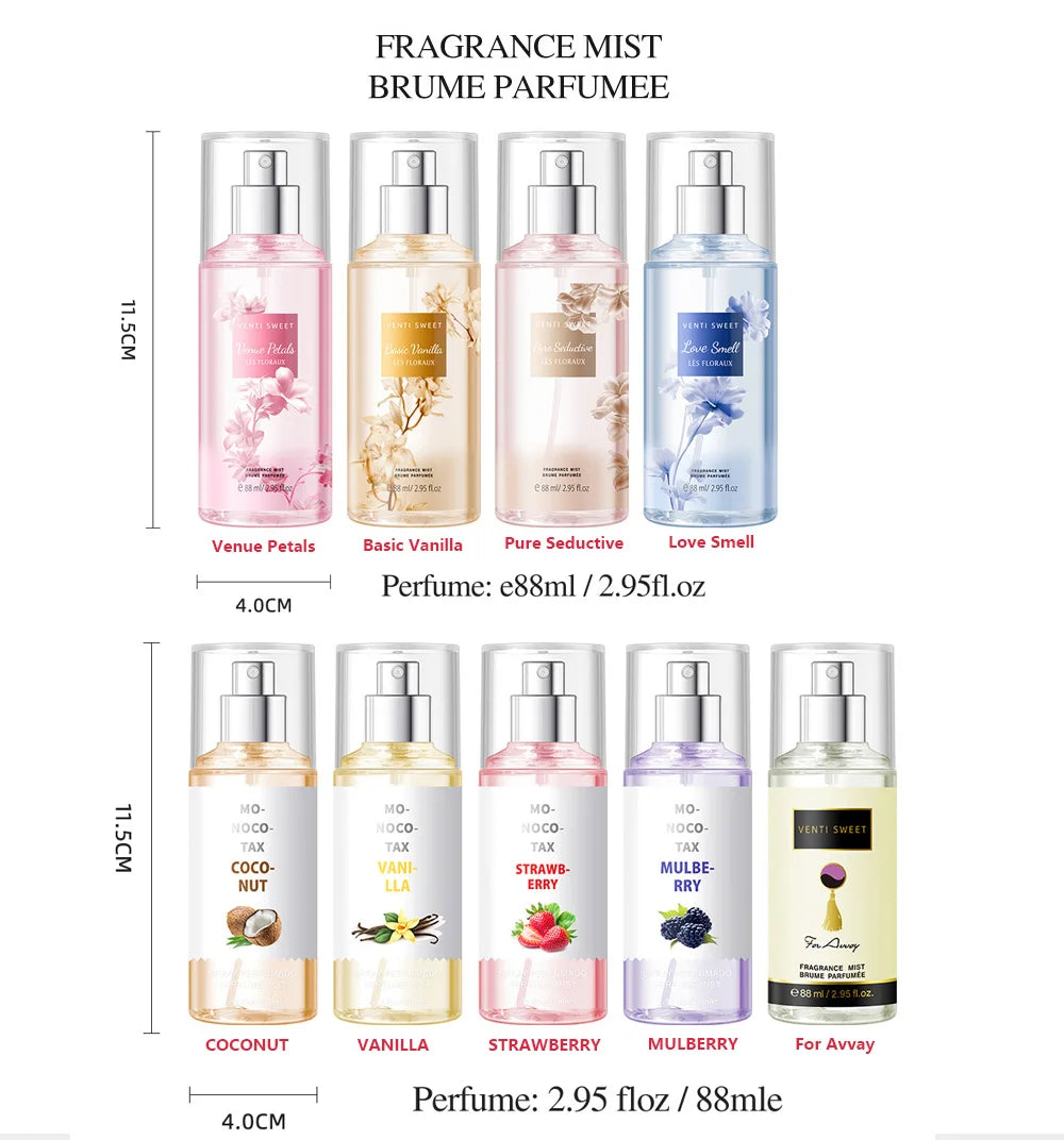 88ML Flower Fruit Perfume Vanilla Fragrance Women Date Scent Long-Lasting Good Girl Parfume Body Spray Floral Mist Air Freshener