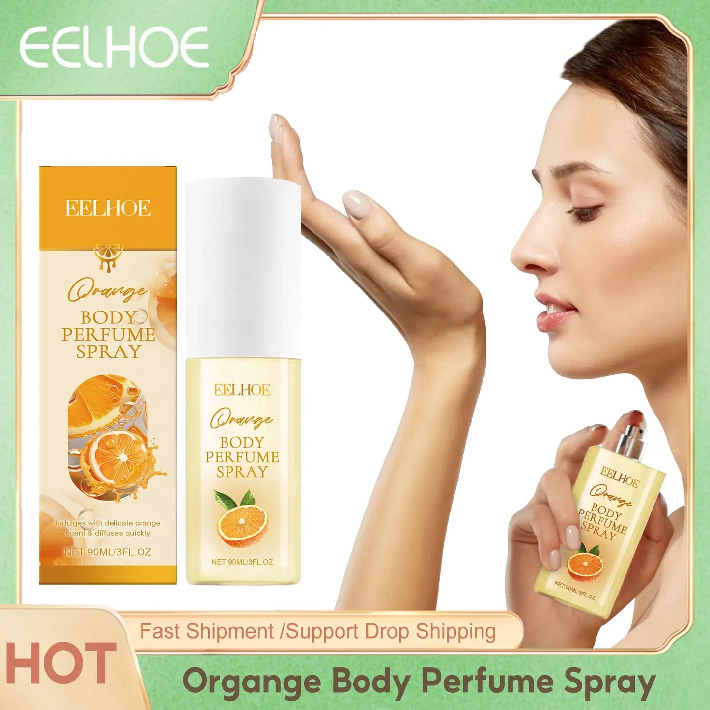 • EELHOE Orange Body Perfume Women Orange Fragrance Perfume Long Lasting Fresh Light Fragrance Pheromone Spray Scent Perfume 90ml