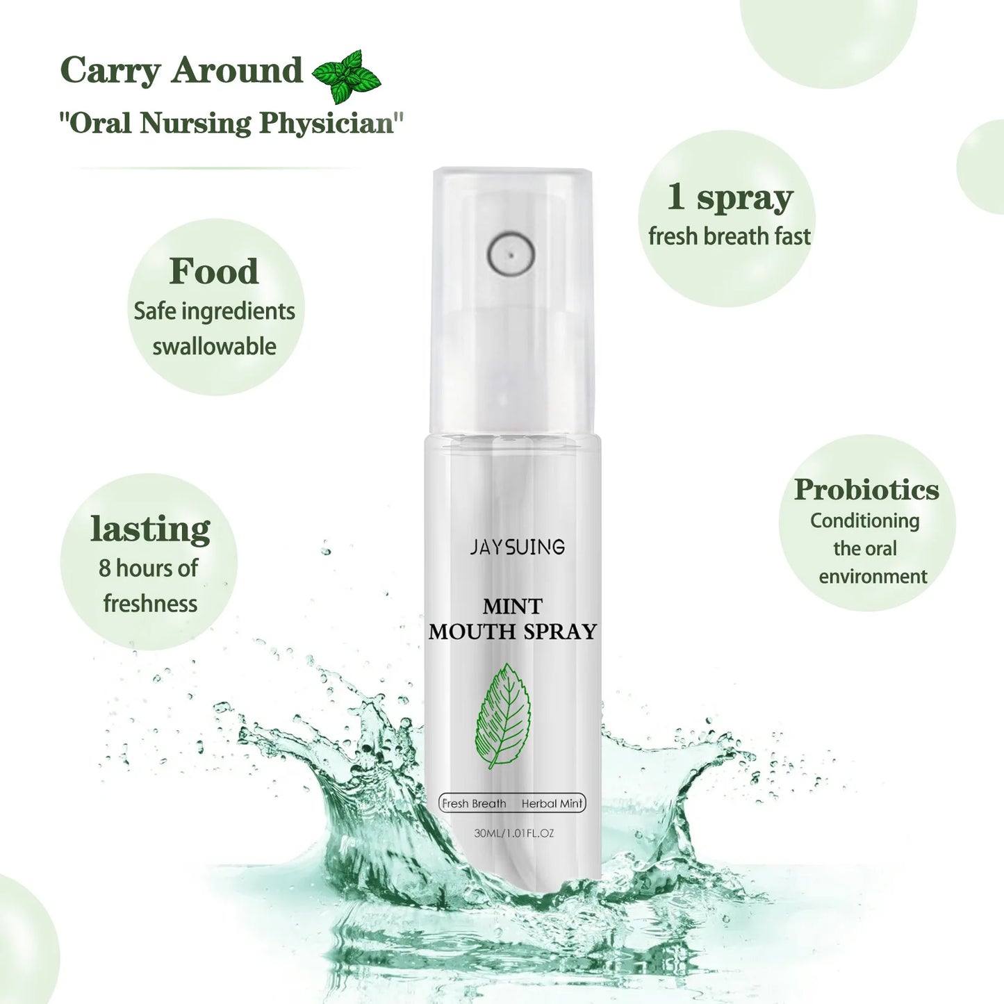 MINT MOUTH SPRAY Portable Mouth Freshener Oral Fresh Spray Mouths Cleaning-spray Remove Breath Odor Mist Oralcare Products