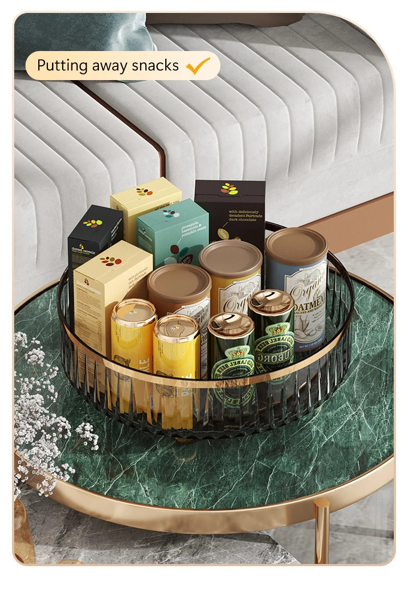 Rotating Cosmetic Organizer Light Luxury Perfume Skincare Organizer Transparent Makeup Storage Tray For Jewelry Aromatherapy