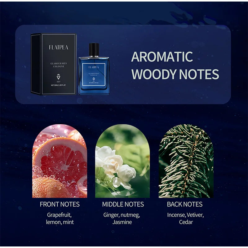 Blue Genuine Men Perfume,Fresh Flowers,Fruits And Trees Fragrance Citrusy Scent Long-Lasting Cologne Charming Eau De Toilette