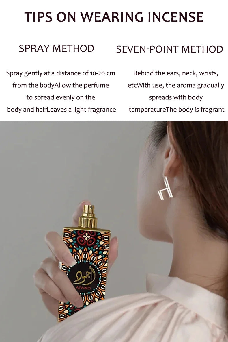 60ml High Quality Staying Portable Perfume Oil Hombre Gift Ajwad Mist Spray Deodorants Lasting Hair Body Fragrances Middle East