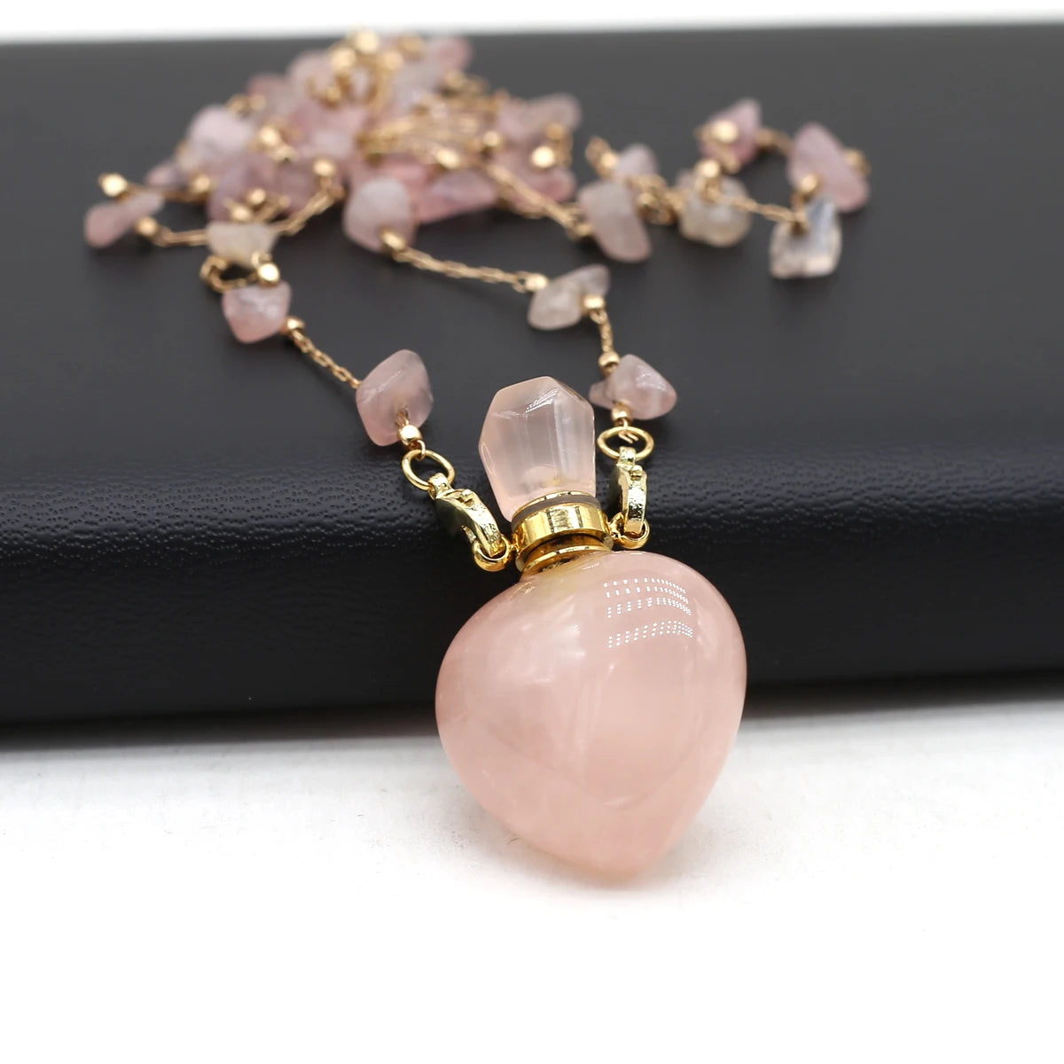 1pc Square Natural Stone Fluorite Perfume Bottle Pendants For Necklace Reiki Essential Oil Diffuser Bottle Charm Women Necklace