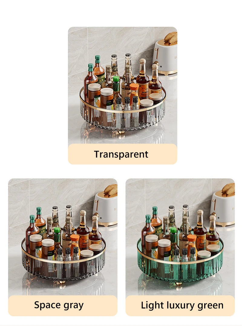 Rotating Cosmetic Organizer Light Luxury Perfume Skincare Organizer Transparent Makeup Storage Tray For Jewelry Aromatherapy