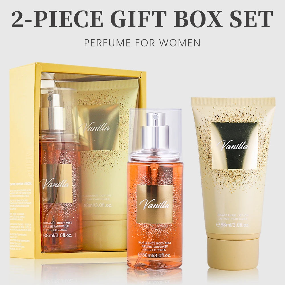 Mist & Lotion Gift Set VANILLA Women's Fragrance Sets 3fl.oz Body Lotion and 3fl.oz Body Mist Gift for Women Long Lasting