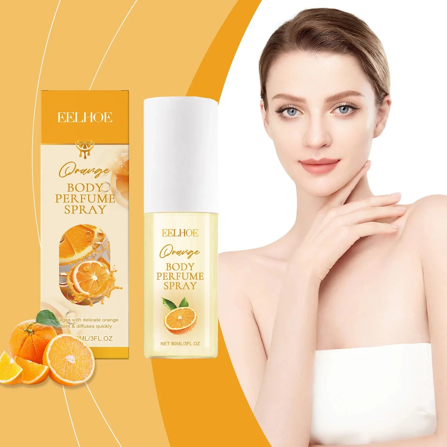 • EELHOE Orange Body Perfume Women Orange Fragrance Perfume Long Lasting Fresh Light Fragrance Pheromone Spray Scent Perfume 90ml