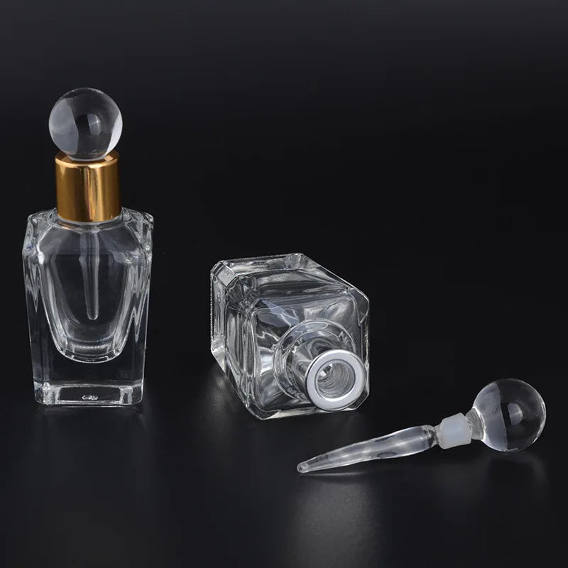 7/18ml Perfume Drop Bottle Essential Oil Attar Oud Transparent Glass Bottle with Glass Stick High Quality Ornaments