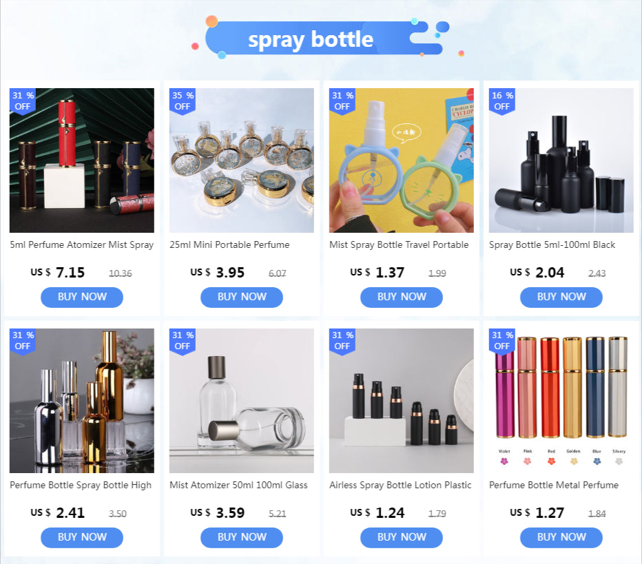 50ml-500ml PET Spray Bottle Cosmetic Alcohol Container Sanitizer Portable Empty Brown Green Refillable Perfume Lotion Bottle