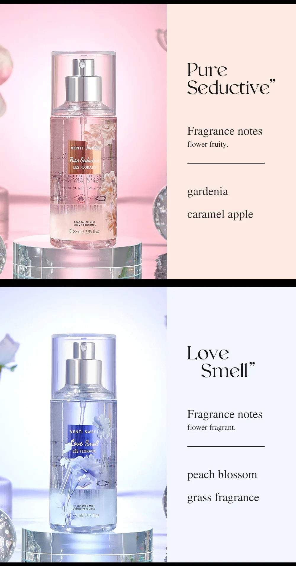 88ML Flower Fruit Perfume Vanilla Fragrance Women Date Scent Long-Lasting Good Girl Parfume Body Spray Floral Mist Air Freshener