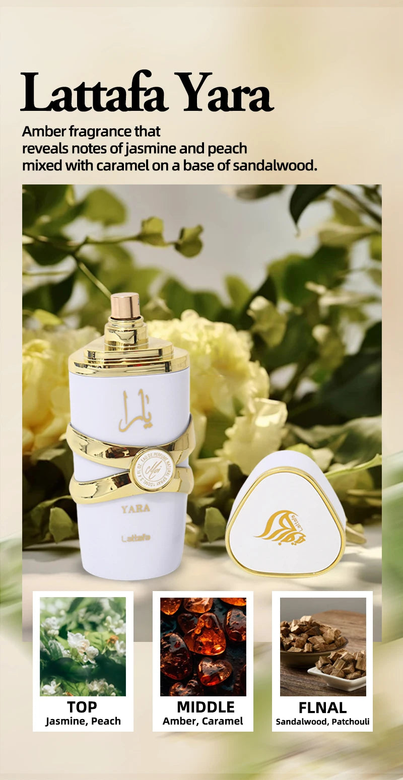 Original Yara Perfume Women Men Eau De Parfum Spray High Quality Arabian Perfume Lasting Fragrance Pheromone Light Fragrance